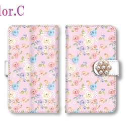 iPhone15 iPhone14 iPhone13 全機種対応 スマホケース 手帳型 バラ 薔薇 カード入 ミラー付き 5枚目の画像