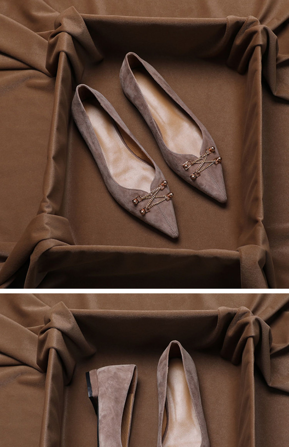 ポインテッドトゥ パンプス レディース シューズ 靴 カジュアル ローヒール パンプス ぺたんこ靴 フラットシューズ 3枚目の画像