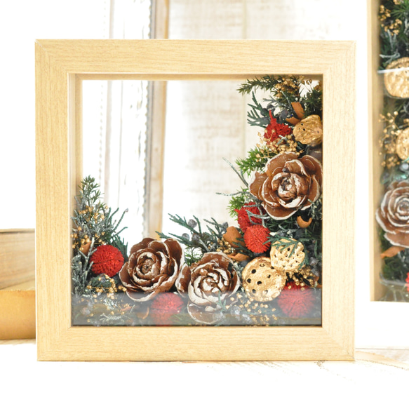 ✽5日以内発送クリスマスを彩る✽フレームアレンジメントS size【 botanical  frame ～Xmas～ 】 8枚目の画像