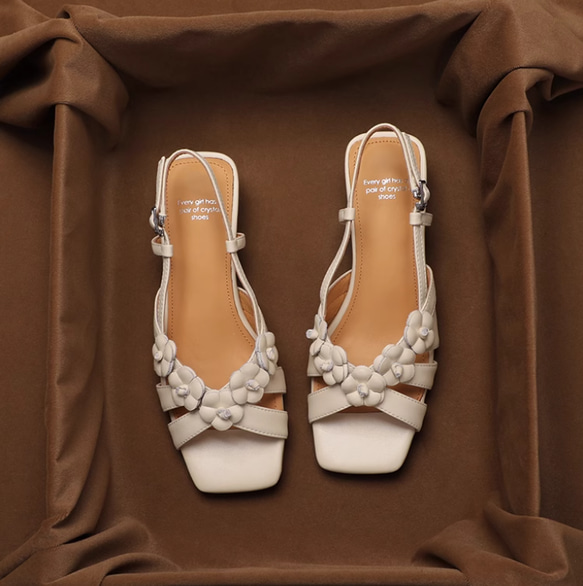 フレンチ風 シューズ サンダル サンダルパンプス ヒールサンダル