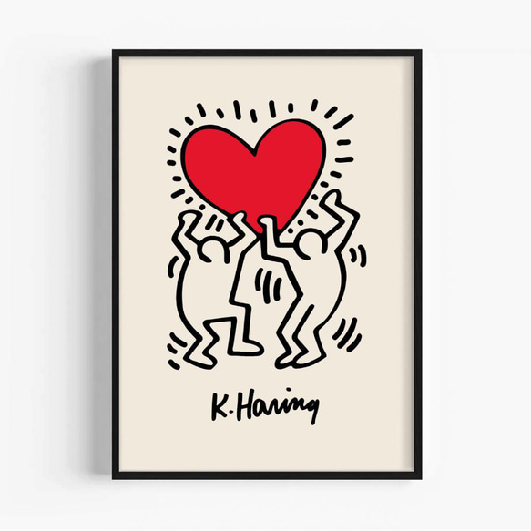 額装済/Red Room 1993/キース ヘリング/アートポスター