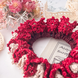 ひまわりシュシュ & ヘアゴム セット♡ かぎ針編み -ゴム換え