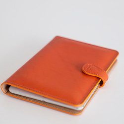 iPad MINI 6 5 クッション 本革 栃木 レザー カバー ケース  [テラコッタ オレンジ] 6枚目の画像
