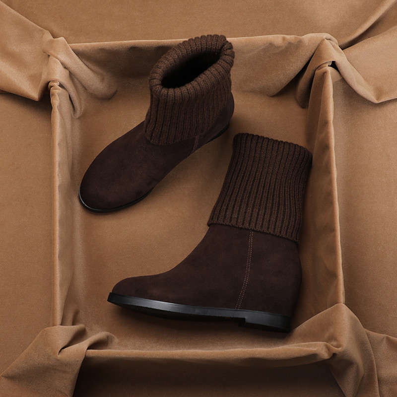 ソックスブーツ ニットブーツ ストレッチブーツ 秋靴 冬靴 ウェッジソール ウェッジブーツ 21.5cm~26.5cm