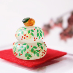 鏡餅と三宝、台座　ガラス細工　ミニチュア 鏡餅と三宝、台座 ガラス細工 ミニチュア 鏡餅と三宝、台座 ガラス細工