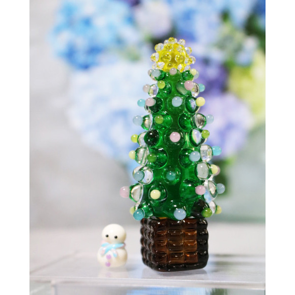 ご予約受付中！ハルコレ ハーバリウムガラスツリー ブルー クリスマス  