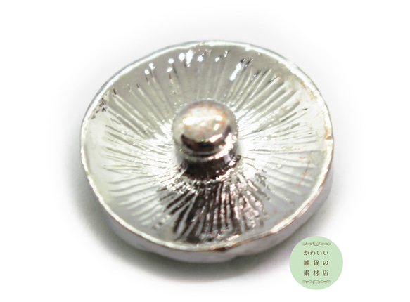20mm オーロラクリスタルとペリドットグリーンのラインストーンの３つの丸い花の銀古美のスナップボタン#BUS-0067 2枚目の画像
