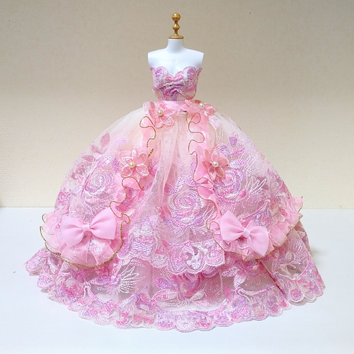 565一点物ミニチュアウェディングドレス ピンク 薔薇 姫系マイメロ風 