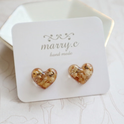 ドライフラワーの詰まったハートピアス・イヤリング｡*･ﾟﾟmarry.c's handmadeaccessory 7枚目の画像