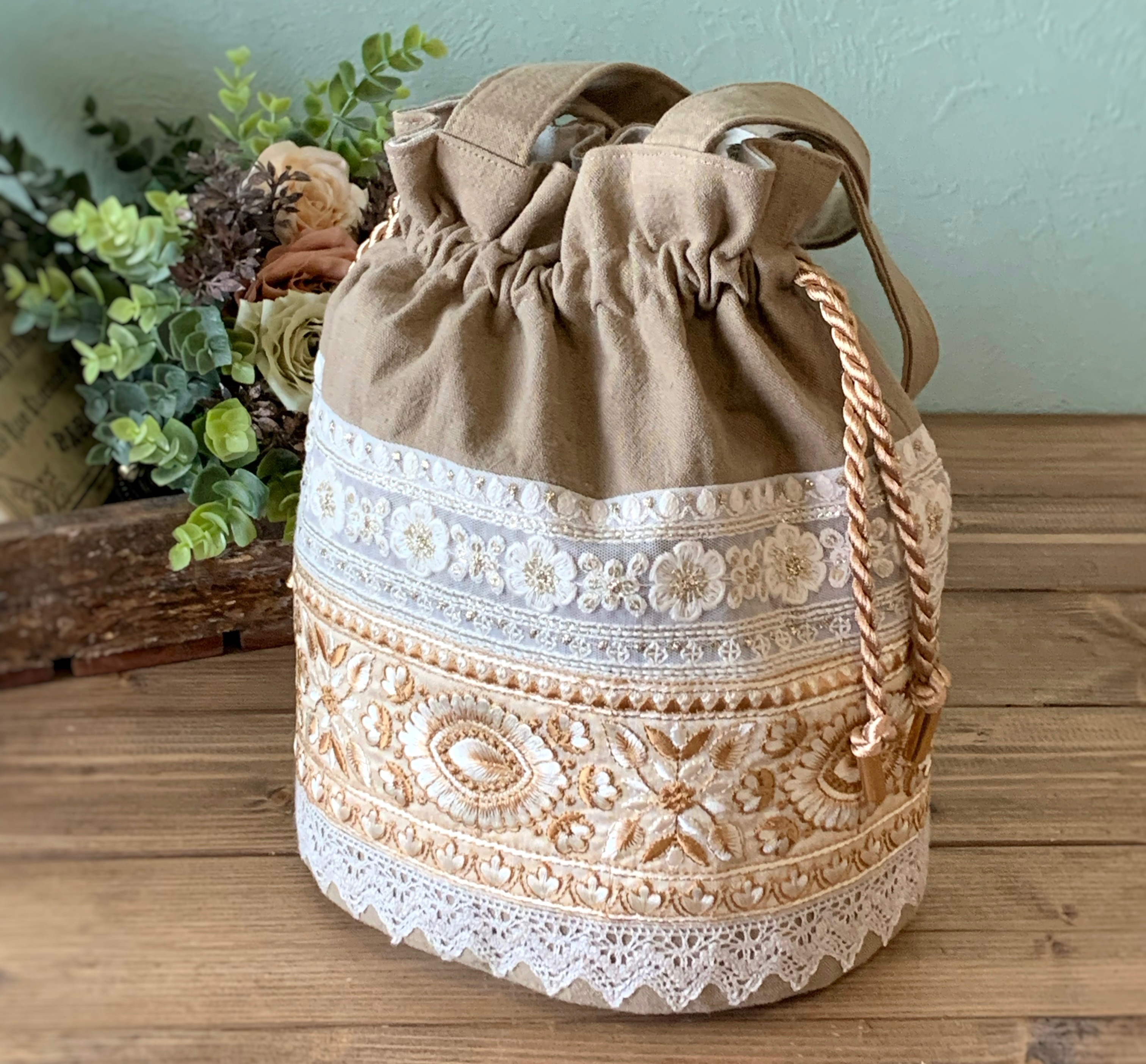 makiさま売約済み バッグチャーム〈Bouquet・プルメリア&フルーツ〉 香しい 