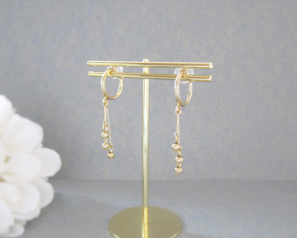 Hoop×Gold ball earring／pierce*3919* 3枚目の画像