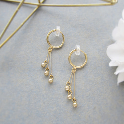 Hoop×Gold ball earring／pierce*3919* 1枚目の画像