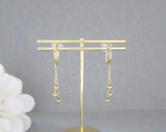 Hoop×Gold ball earring／pierce*3919* 2枚目の画像