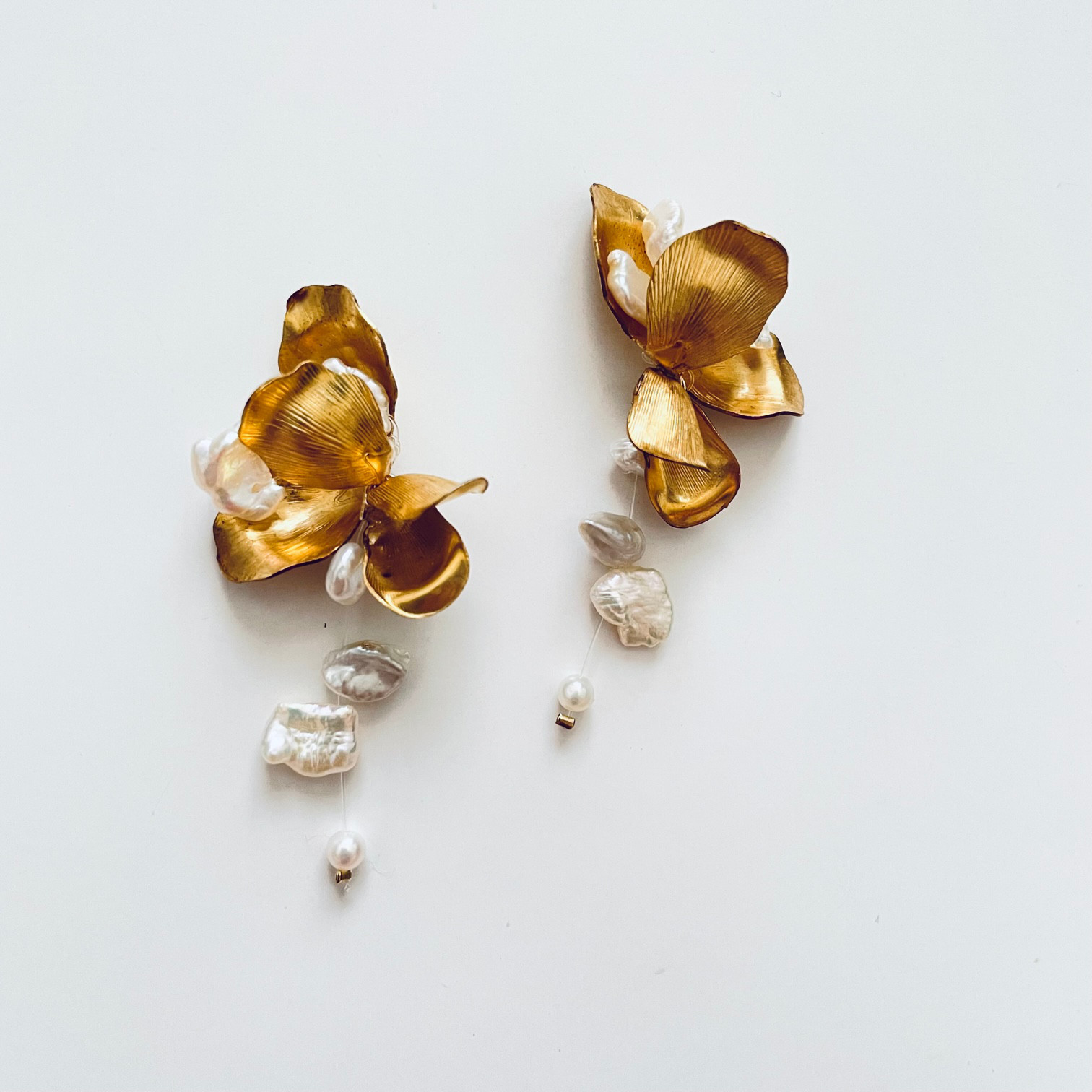 ケシパール 真鍮フラワー ピアス/イヤリング