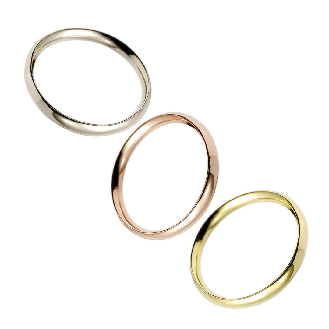 鍛造の結婚指輪《ペアリング》マーキス 鏡面 2.5mm｜Pt950・K18《オーダーメイド》【送料無料】