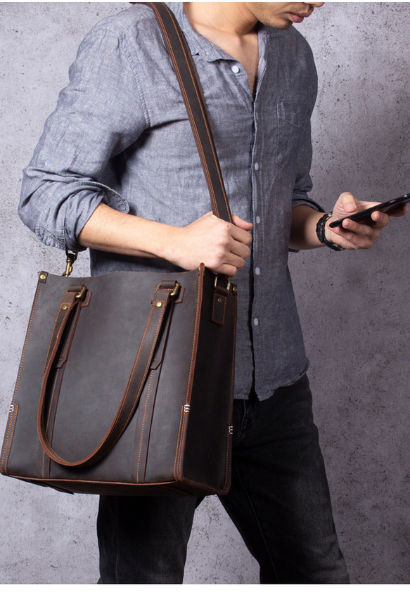 本革 ハンドバッグ メンズ レザー ショルダーバッグ 牛革 ラップトップバッグ ノートパソコン用 大容量 彼氏 友達 本革 メンズ ハンドバッグ ショルダーバッグ 牛革 大容量 彼氏 友達 バッグ 旅行バッグ