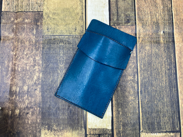 【姫路レザー】ペンシース　ブルー　ペンケース　小物入れ　革　本革　カスタマイズOK商品 2枚目の画像