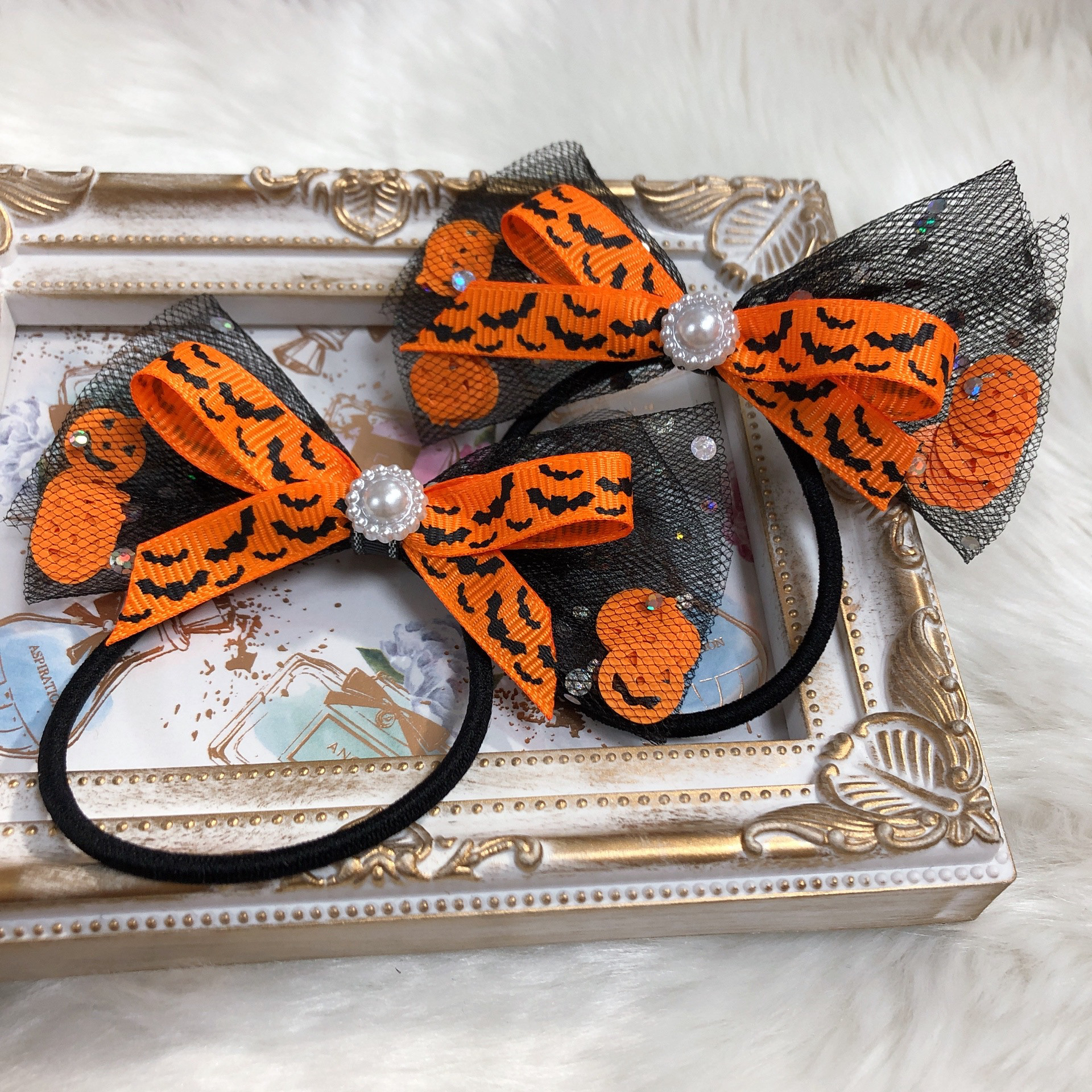 オーガンジーリボンヘアゴム 黒猫のハロウィンナイト オーガンジーリボンヘアゴム 黒猫のハロウィンナイト 犬服の通販