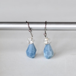[再次上架] 10 月天然石 ❖︎ 藍蛋白石 ❖ 耳環/耳環 第2張的照片