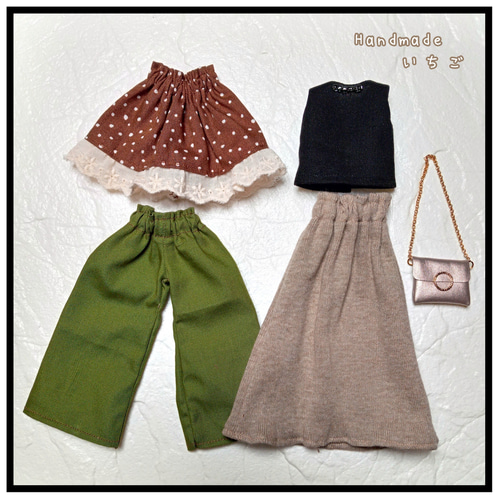 リカちゃん 服 ハンドメイド 着回しコーデセット その他人形 いちご 