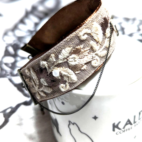 アンドゥムルメステール ビーズ刺繍リボンブレスレット アンドゥムルメステール ビーズ刺繍リボンブレスレット