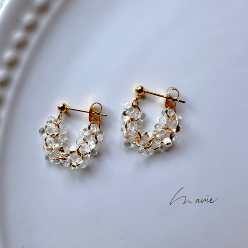 つぶつぶリングピアス フープピアス ピアス（フープ） mavie 通販 