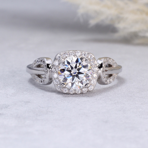 天然石　リング　指輪　まとめ売り　④ モアサナイト モアサナイト ”halo“スクエアー リング 指輪 6mm 指輪・リング aiyaa