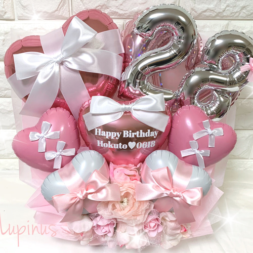 直送商品 推し活】バルーンアレンジ 2文字 成人式 卒業式 誕生祭 生誕祭 フラワー・リース