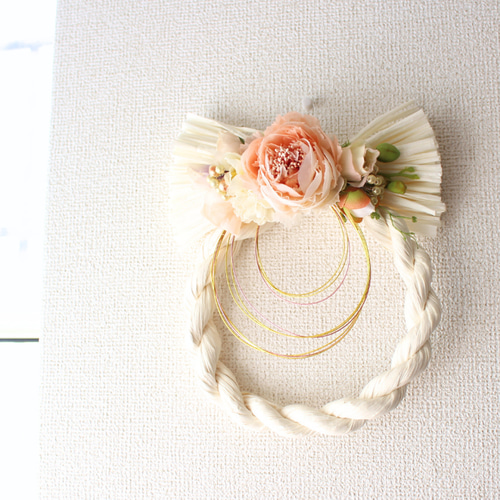 2025お正月のお飾り しめ縄リース ホワイト 2025お正月のお飾り しめ縄リース ホワイト