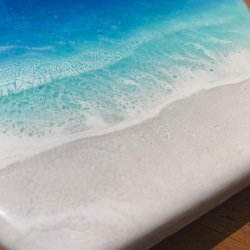 ヘキサゴンキャンバス　レジンアート　オーシャンアート　ブルー　コンパクトサイズ　癒し　優しい　海　サーフ.5 3枚目の画像