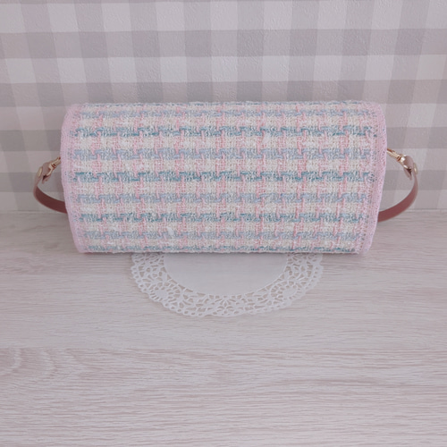 新入荷♡送料無料✳LINTON社製ツイード長財布(ピンク×ブルー) 長