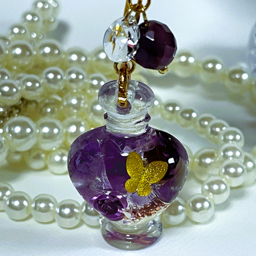 薔薇のオルゴナイト・ペンダント【2月アメジスト】