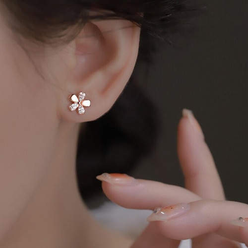 ミニピアス/ノンホール S925製 ピンクゴールド 桜 さくら 春 ミニピアス/ノンホール S925製 ピンクゴールド 桜 さくら 春
