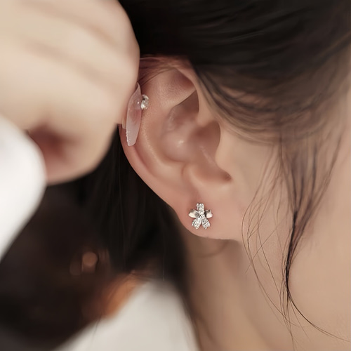 【在庫僅少】 ミニピアス/ノンホール S925製 ピンクゴールド 桜 さくら 春 ピアス