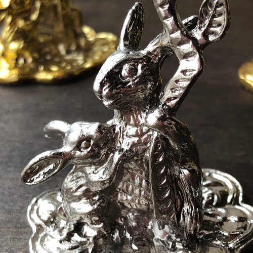 ウサギさんスフィアスタンド☆シルバーカラー その他インテリア雑貨