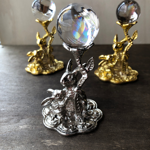 ウサギさんスフィアスタンド☆シルバーカラー その他インテリア雑貨