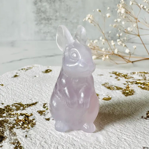 オブシディアンうさぎとフローライトブレスレット フローライト ミニうさぎ 】 蛍石 fluorite 精神安定 受験