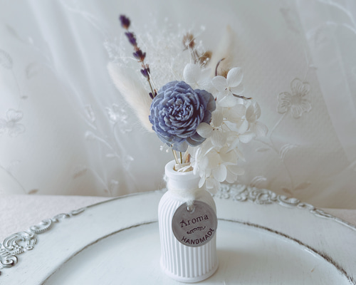 アロマストーンエッフェル塔&ティファニーブルー缶フラワーアレンジメントセット アロマストーンエッフェル塔&ティファニーブルー缶フラワー