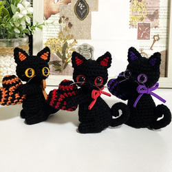 黒猫♡ハロウィンカラー♡ハート＊受注製作品 11枚目の画像