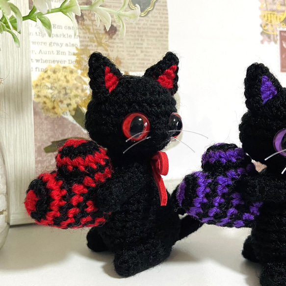 黒猫♡ハロウィンカラー♡ハート＊受注製作品 10枚目の画像