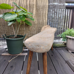 【在庫セール】モンキーポッド スツール 椅子 木製 無垢材 １本彫り 腰掛 花台 モンキーポッド スツール 椅子 木製 ダイニング 無垢材 1本彫り 腰掛