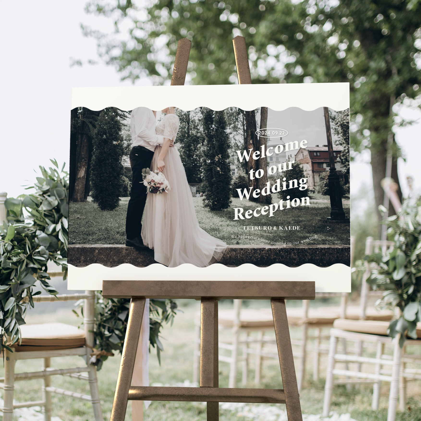 ✧ウェルカムボード✧ セミオーダーGroom&Bride 横 結婚式 A4,A3