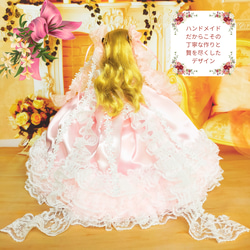 リカちゃんサイズ　ピンクのプリンセスドレス　ハンドメイド服　ドール服　人形服　ドールドレス　♡ヴァレリー♡ 10枚目の画像