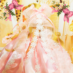 リカちゃんサイズ　ピンクのプリンセスドレス　ハンドメイド服　ドール服　人形服　ドールドレス　♡ヴァレリー♡ 16枚目の画像