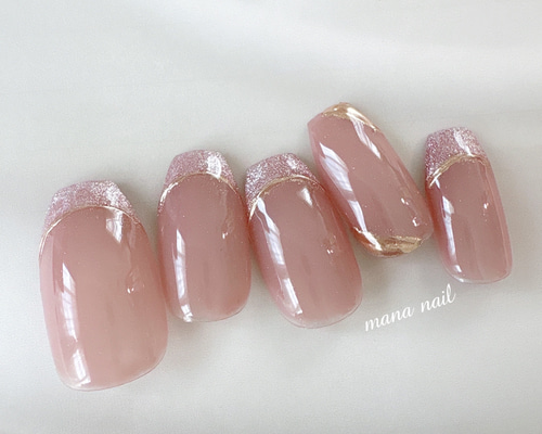 ネイルチップ オーダー ミラー ニュアンス レオパード フレンチ マグネット フレンチネイル マグネット シンプル ミラー ニュアンス 春 no.11