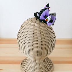ハロウィン　魔女 の 帽子　ミニ　ブラック✖️パープル　ベビー　キッズ　犬　猫 6枚目の画像