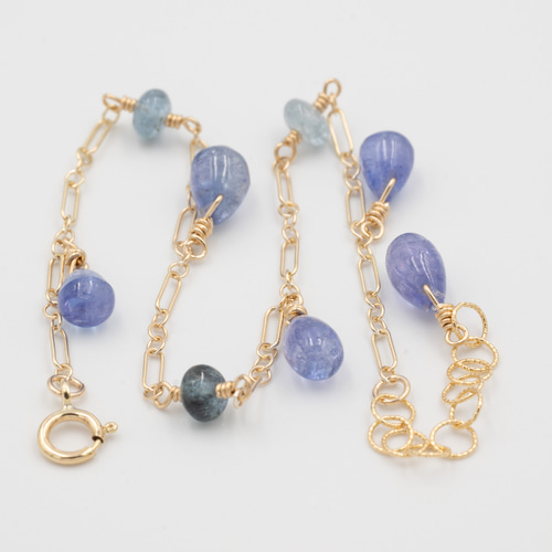 タンザナイトとアクアマリンのブレスレット ブレスレット