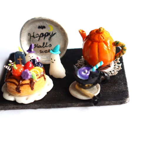 ハロウィンケーキとかぼちゃのティーポットセット その他置物