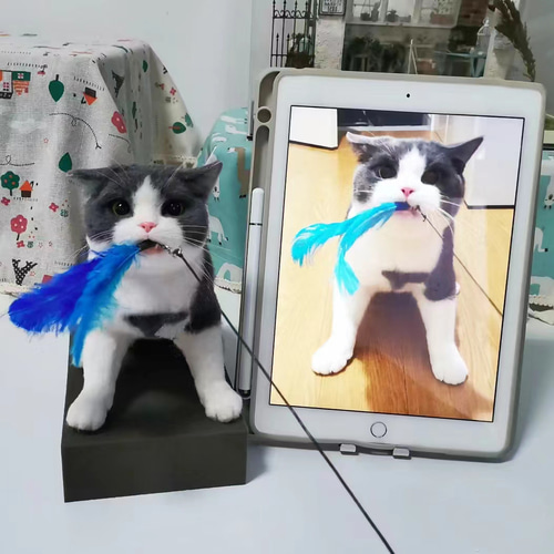 オーダーメイドペット】羊毛フェルト、うちの子 猫ぬいぐるみ