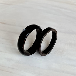 黒檀の木の指輪（3.3ｍｍ・5.0mm） 1枚目の画像